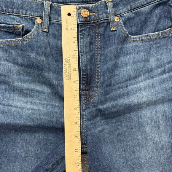 NWT 7 For All Mankind Jeans Women 30 Blue Cropped Jo Slim Illusion Highline Wide